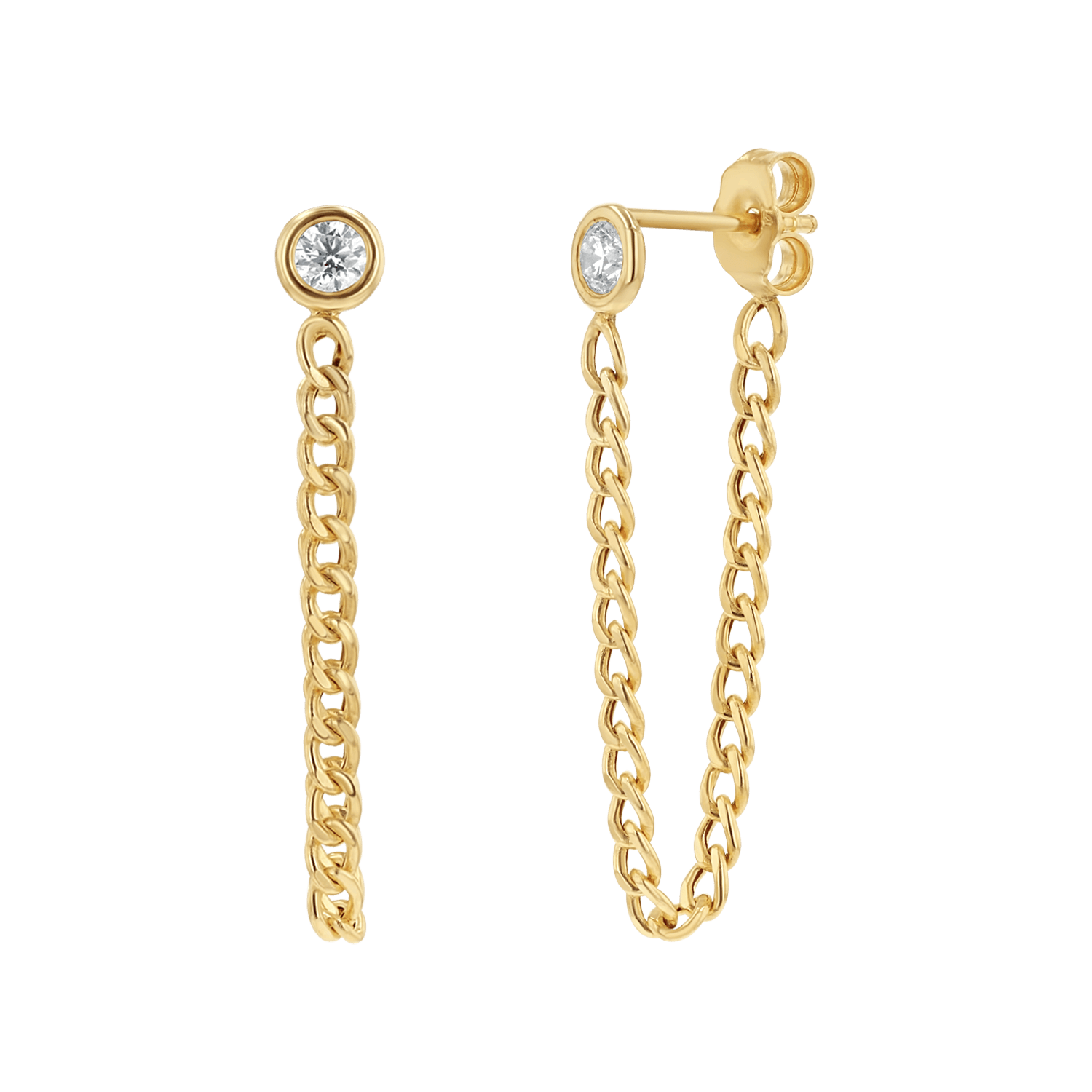 Cuban Link Drop Diamond Earring K593729