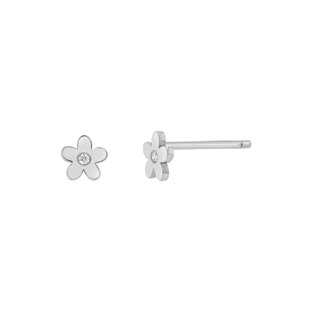Diamond Flower Stud Earrings N3918