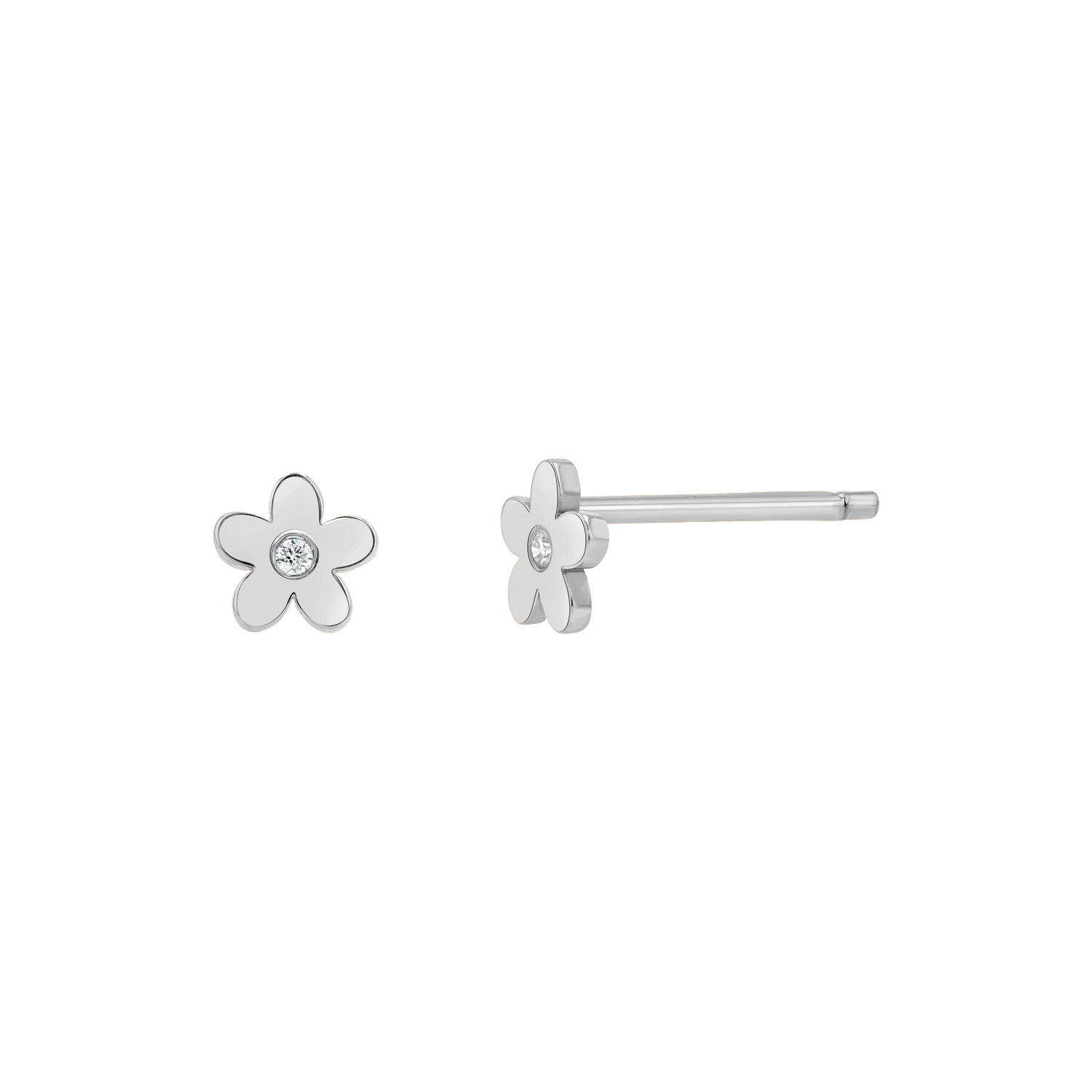 Diamond Flower Stud Earrings N3918