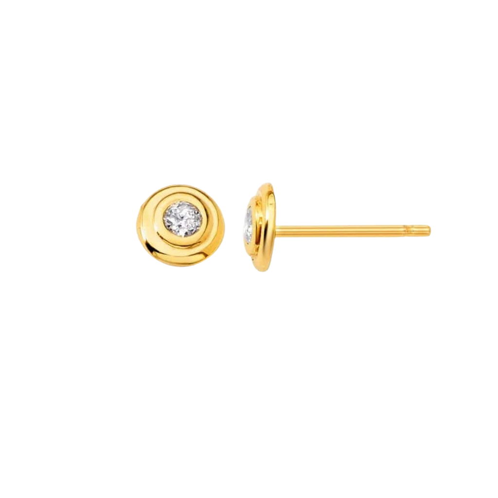 Petite Bezel Stud Earrings T638