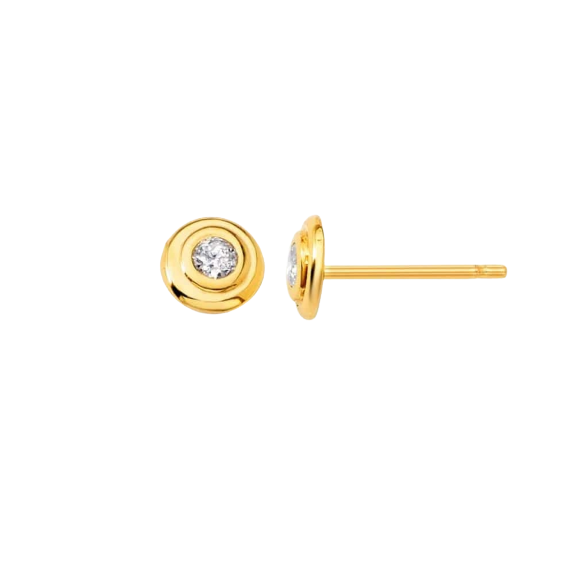 Petite Bezel Stud Earrings T638