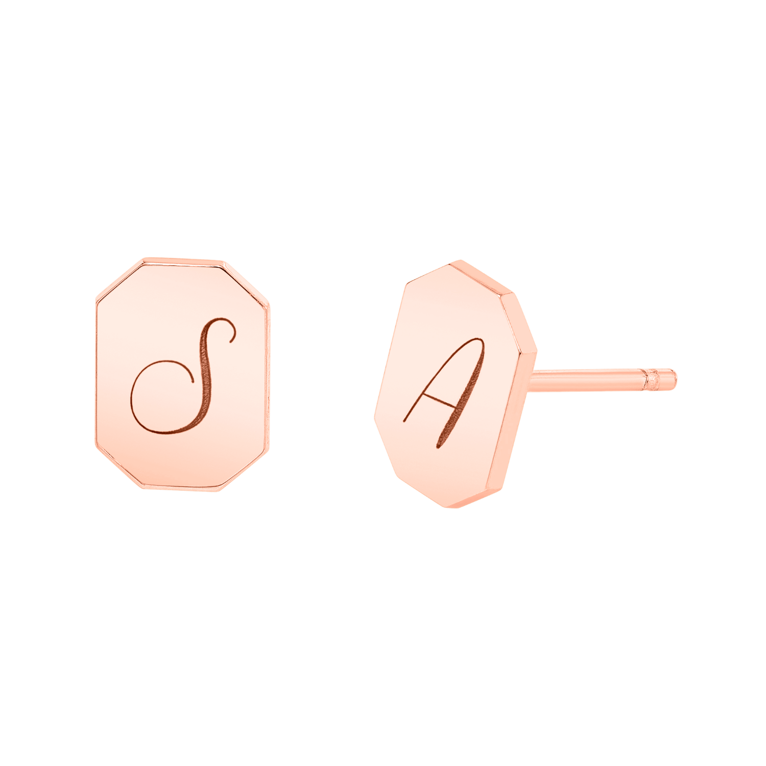 Engravable Initial Tag Earrings S583230