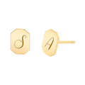 Engravable Initial Tag Earrings S583230