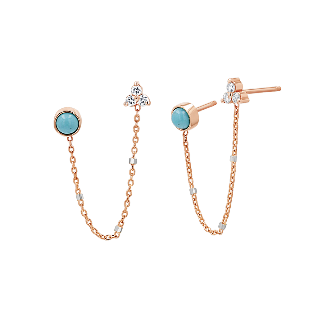 Turquoise & Diamond Drop Earring N350