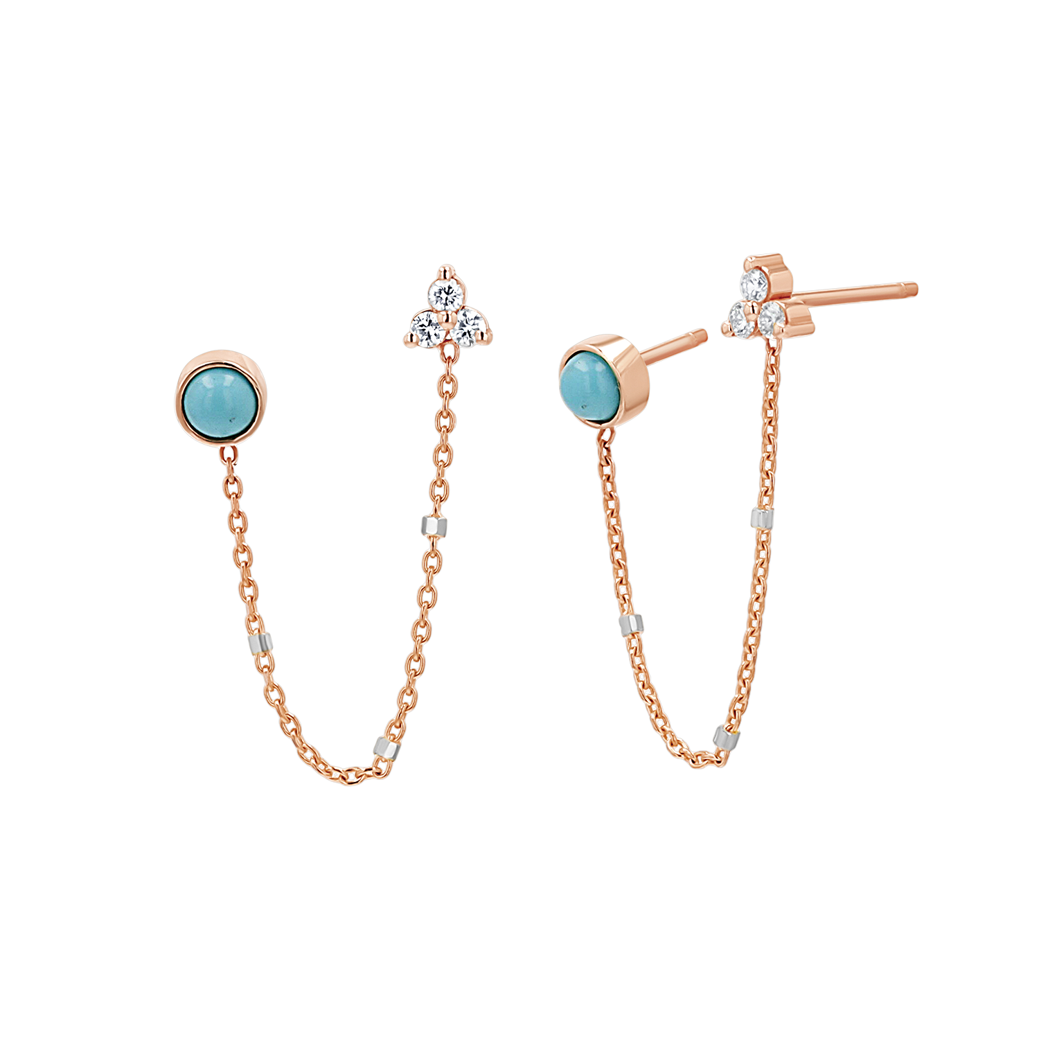 Turquoise & Diamond Drop Earring N350