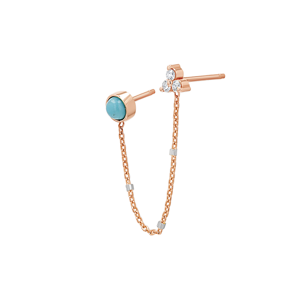 Turquoise & Diamond Drop Earring N350