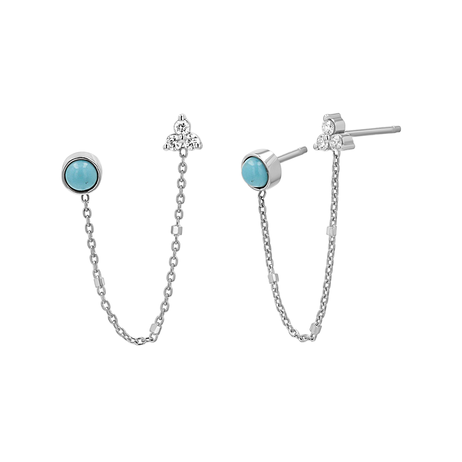 Turquoise & Diamond Drop Earring N350