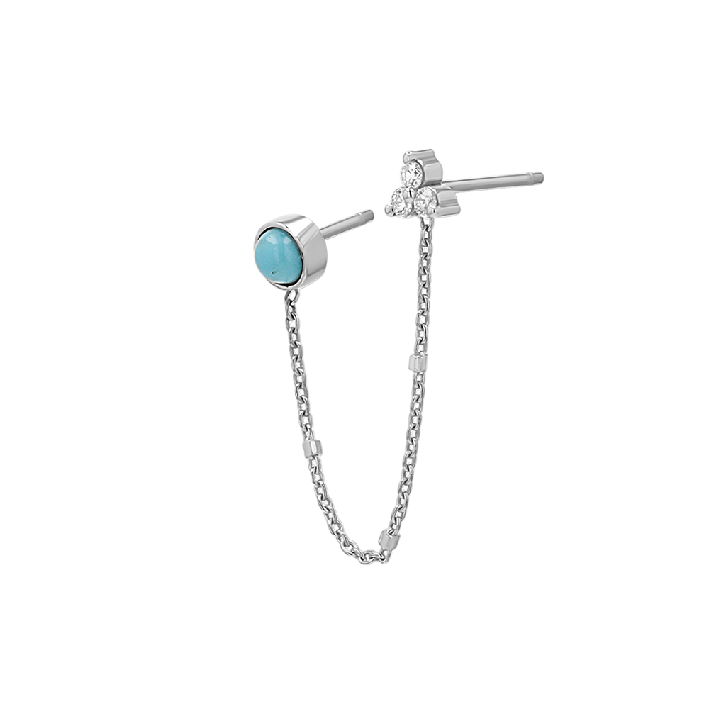 Turquoise & Diamond Drop Earring N350