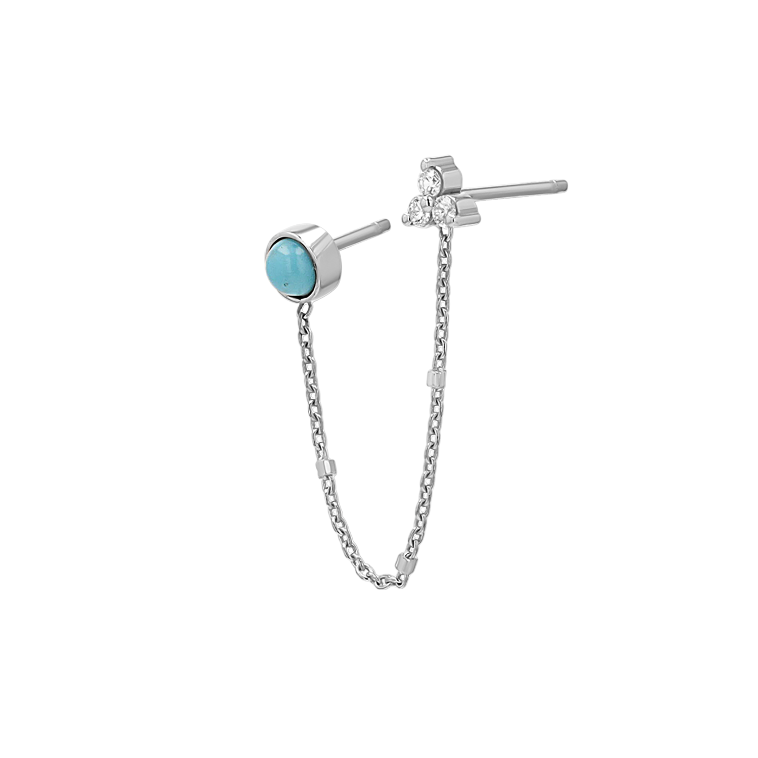 Turquoise & Diamond Drop Earring N350