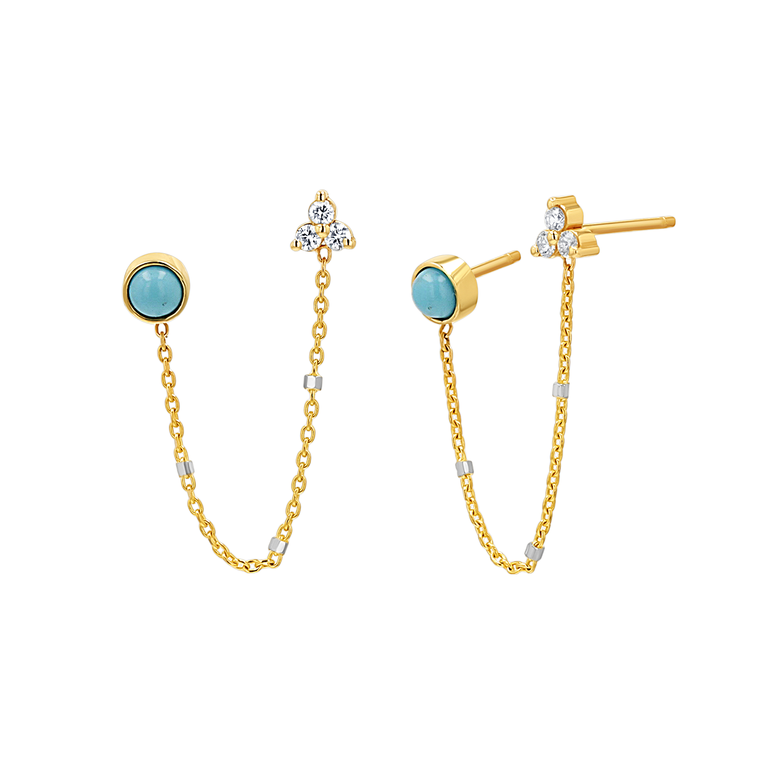 Turquoise & Diamond Drop Earring N350