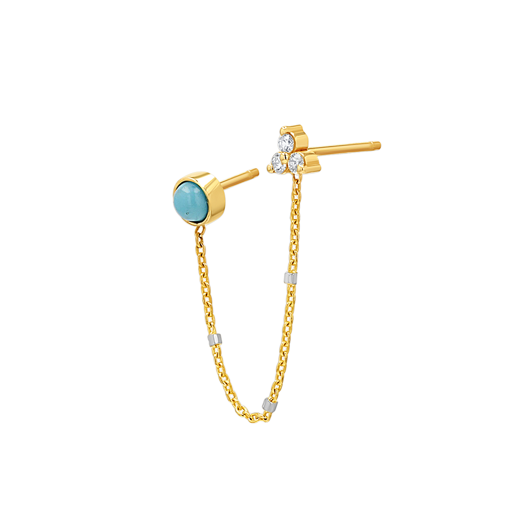 Turquoise & Diamond Drop Earring N350