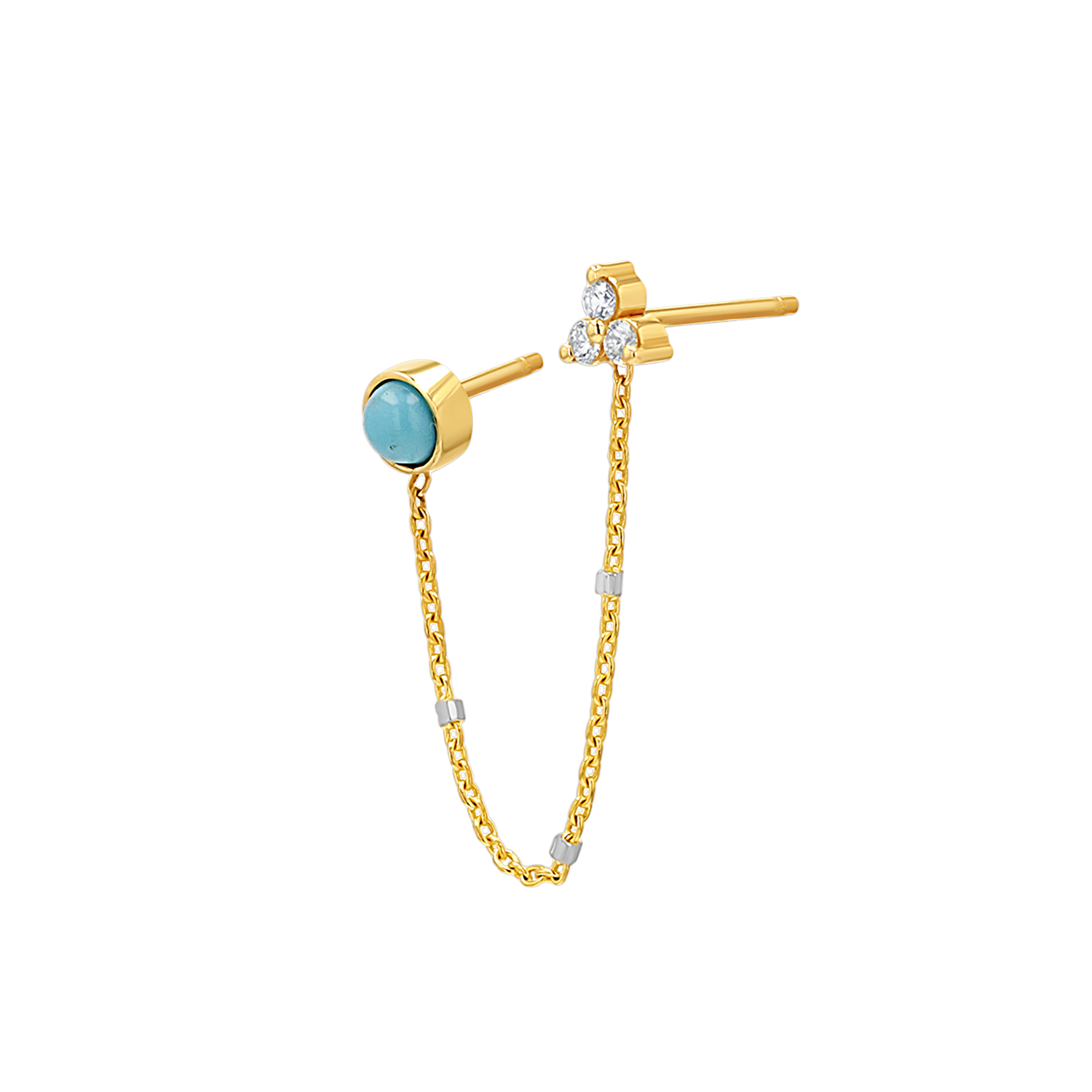 Turquoise & Diamond Drop Earring N350