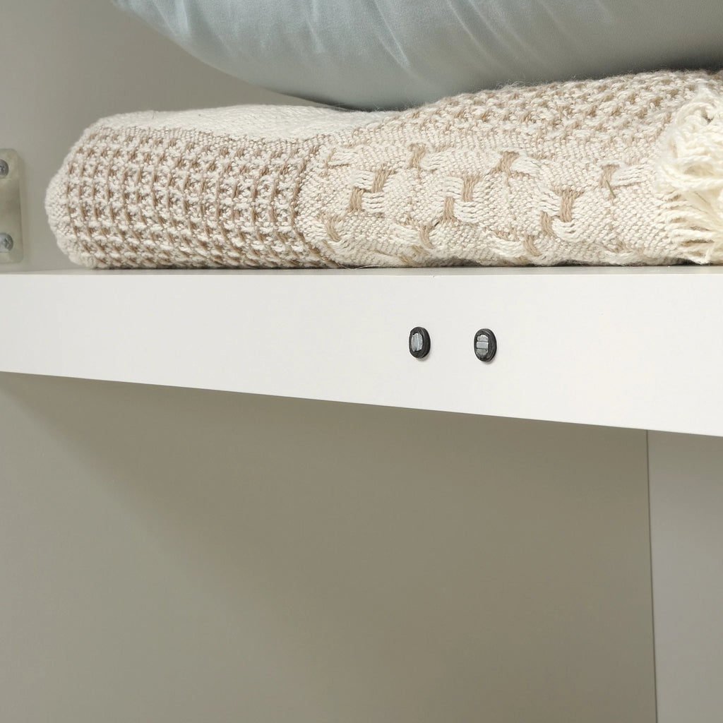 White 4-Shelf Wood Storage Cabinet U7682