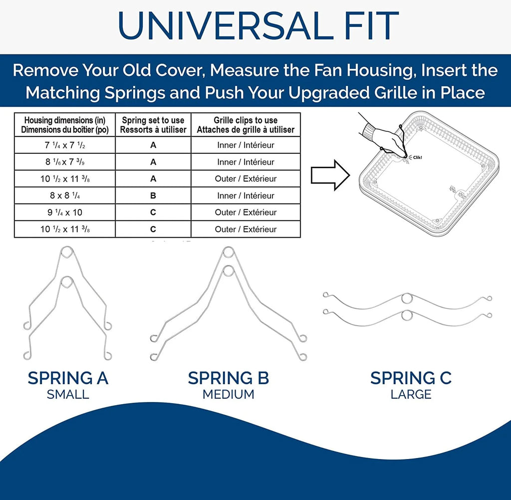 White Bath Fan Grille Cover S934