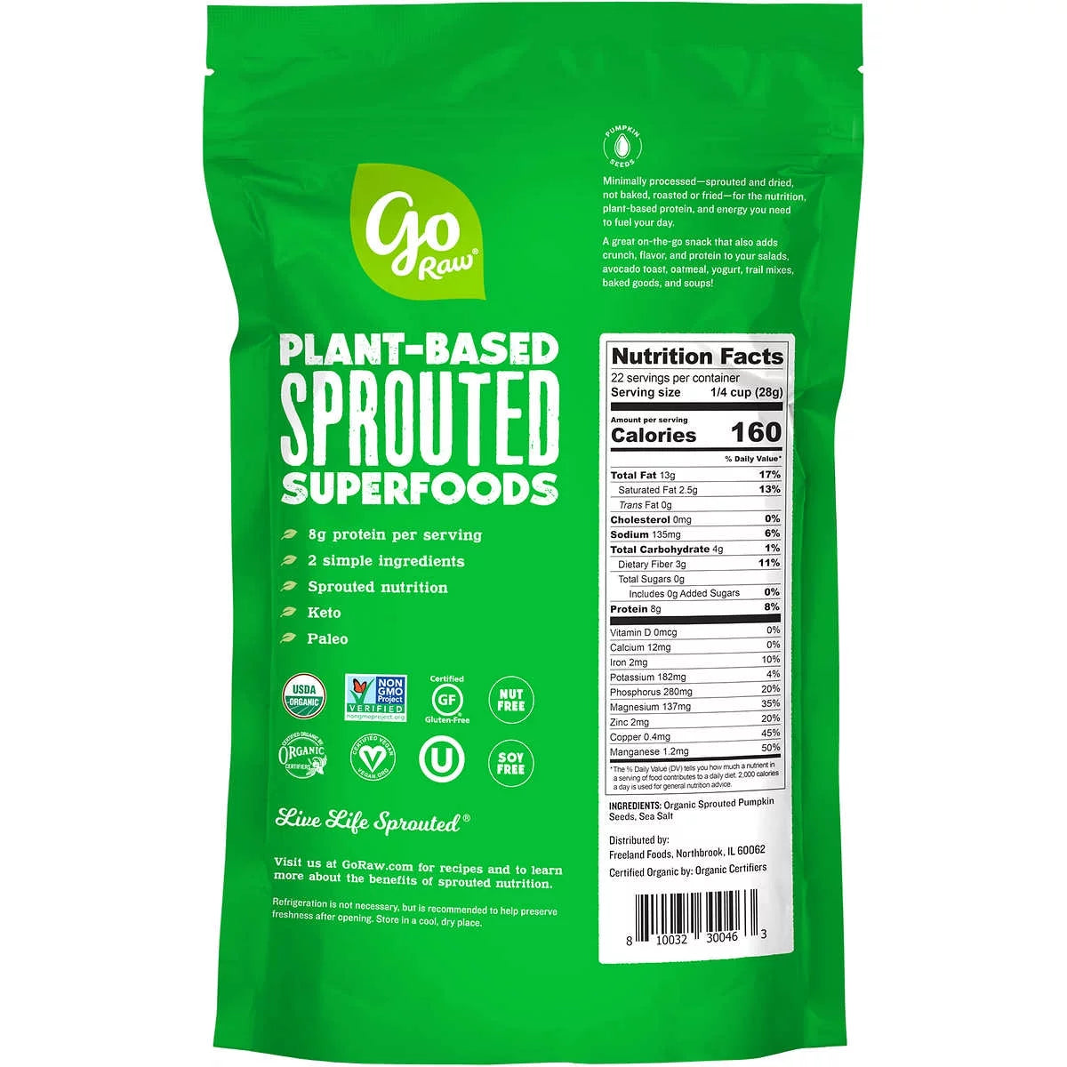 Organic Pumpkin Seeds with Sea Salt, 22 oz S7440