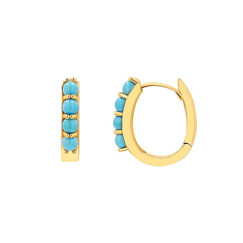 Turquoise Paperclip Huggie Hoops N85052