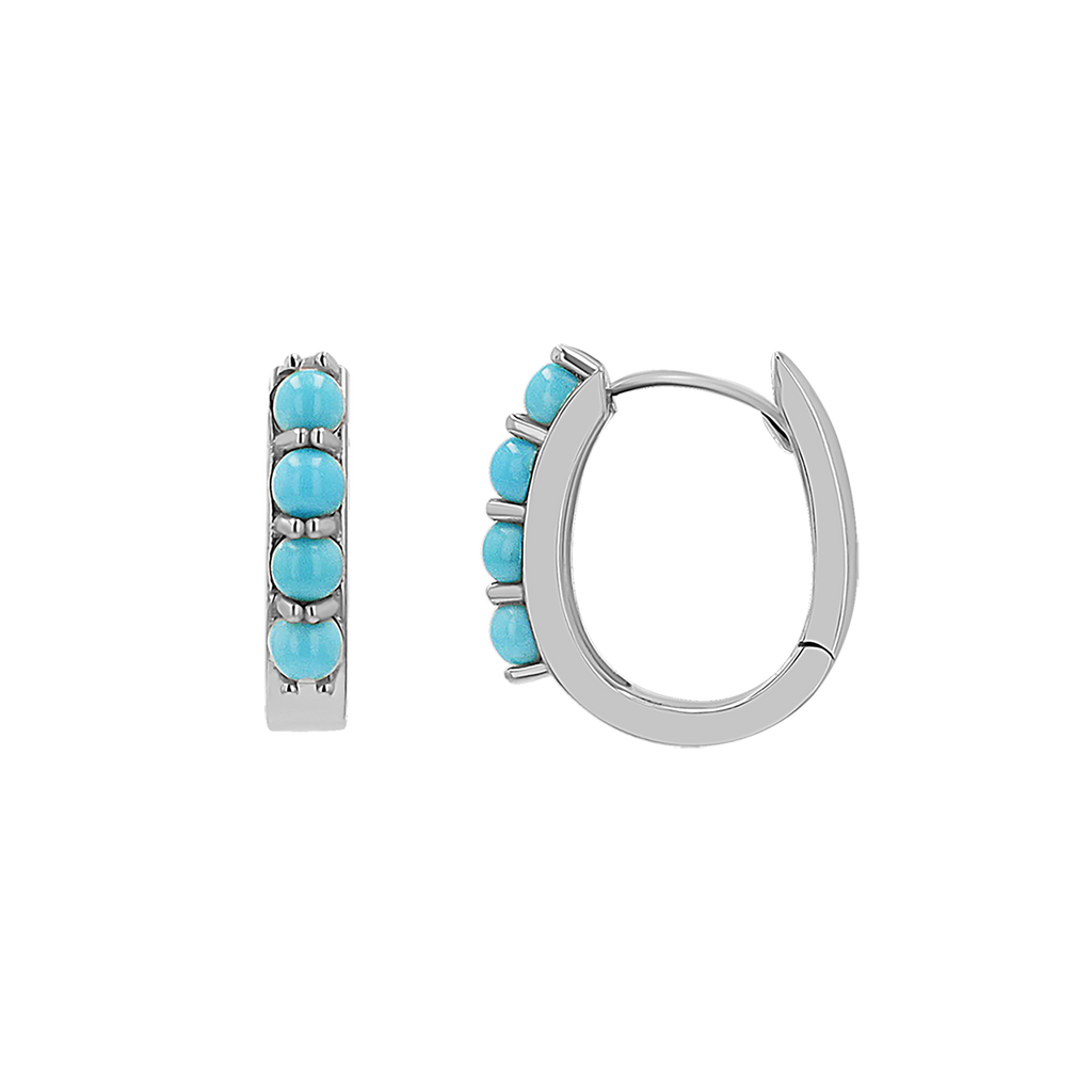 Turquoise Paperclip Huggie Hoops N85052