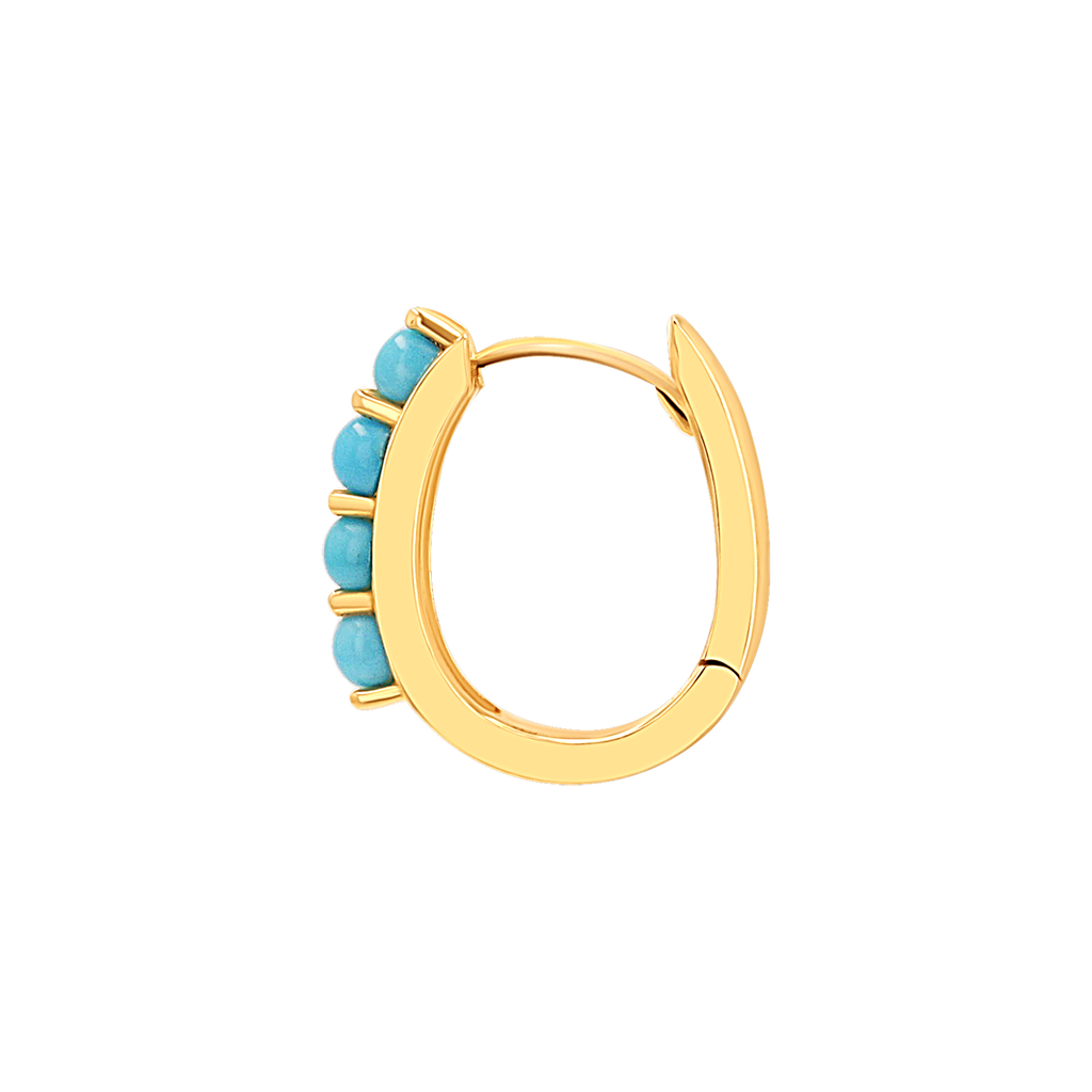 Turquoise Paperclip Huggie Hoops N85052