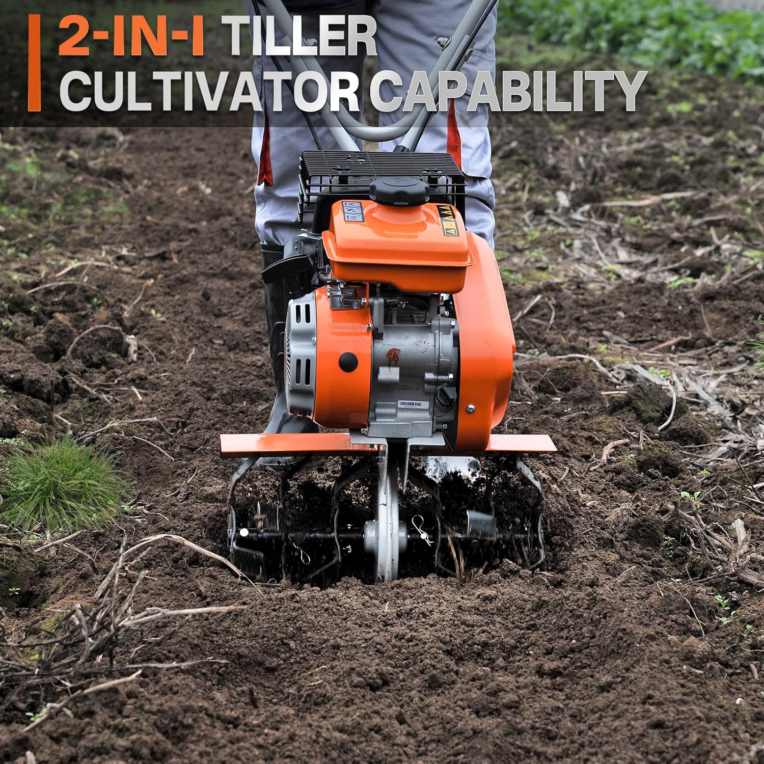 17-Inch Gas Tiller, 79 cc 4-Cycle Gas Engine, Forged Steel Tines S12016