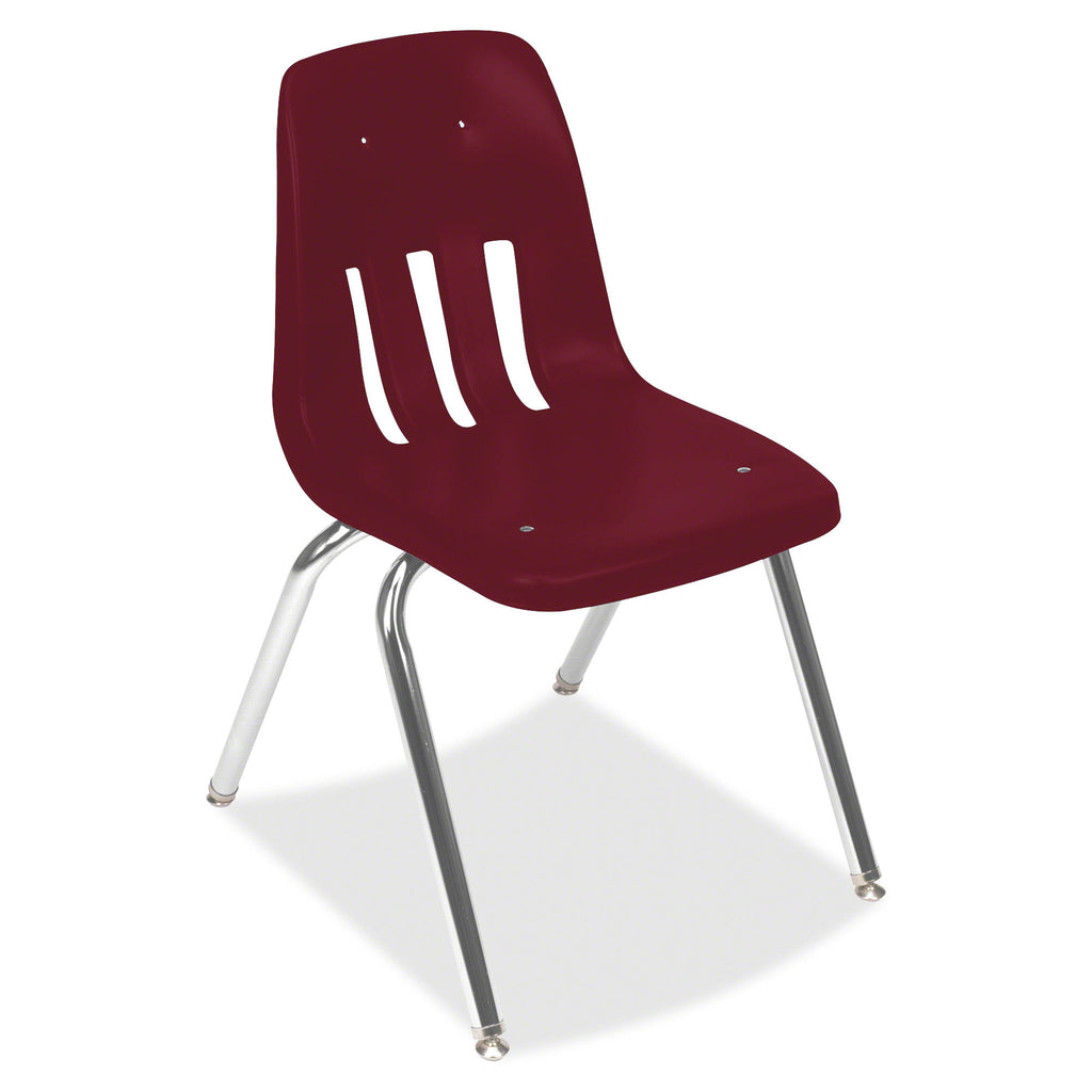 18x22 Seat Height Wine Chrome Classroom Chair R276