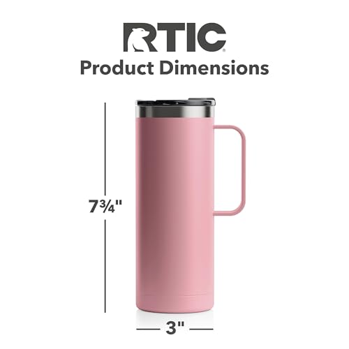 20 oz Stainless Steel Vacuum-Insulated Travel Mug with Lid and Handle Y47115