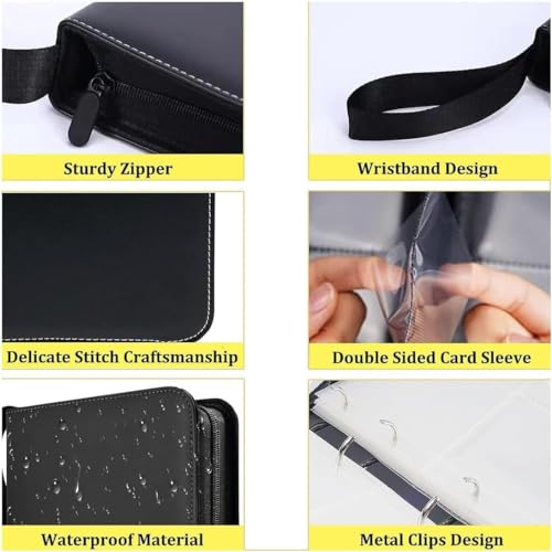 Black 9 Pocket Trading Card Binder with 50 Page Sleeves M57171