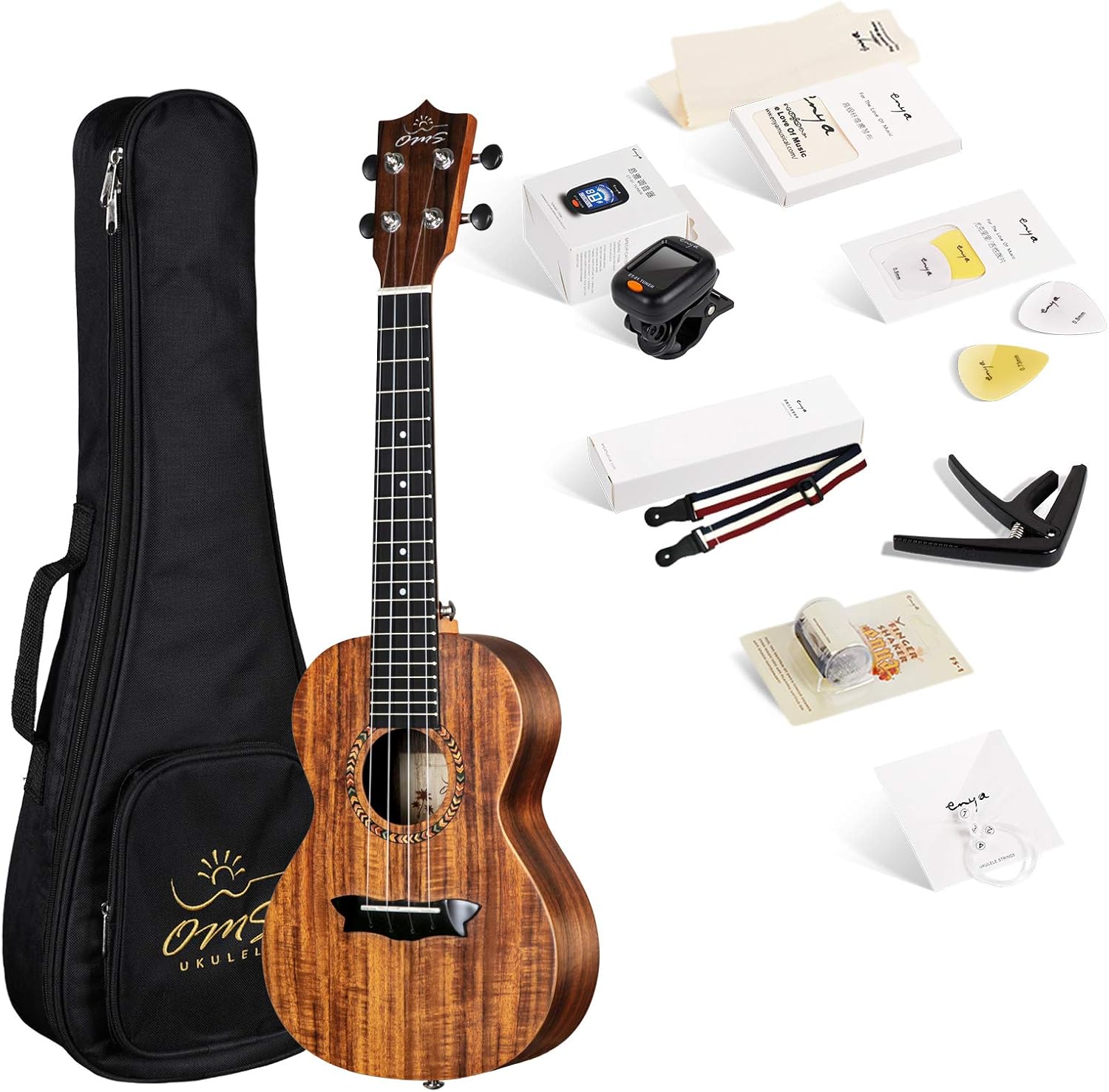 Blue 23 Inch Solid Mahogany Top Concert Ukulele with Starter Kit E5795