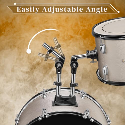 Blue 5-Piece Full-Size Drum Set with Cymbal Stands, Hi-hat Stand, Sticks, Drum Pedal, Stool & Floor Tom I573268