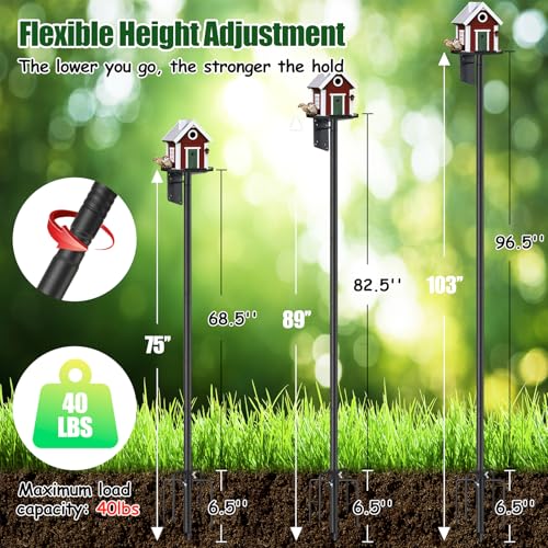 103" Extra Tall Bird Feeder Pole with Anti-Tip Stakes P25202