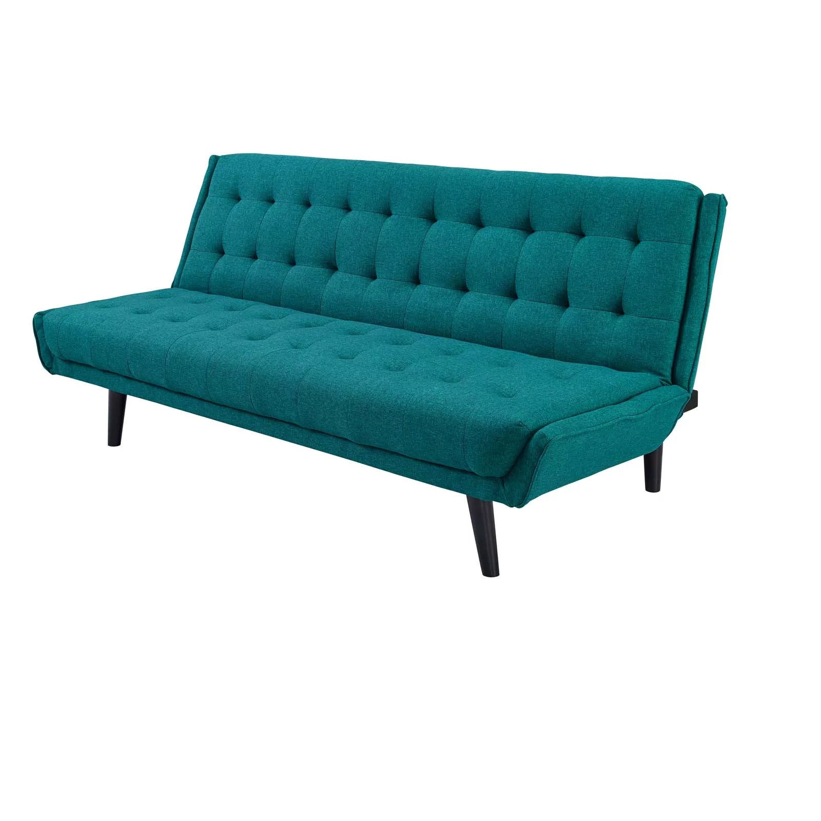 Aqua Blue Fabric Tufted Sofa Bed E603