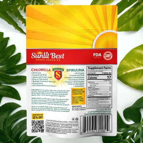 500 Organic Chlorella Spirulina Tablets B111