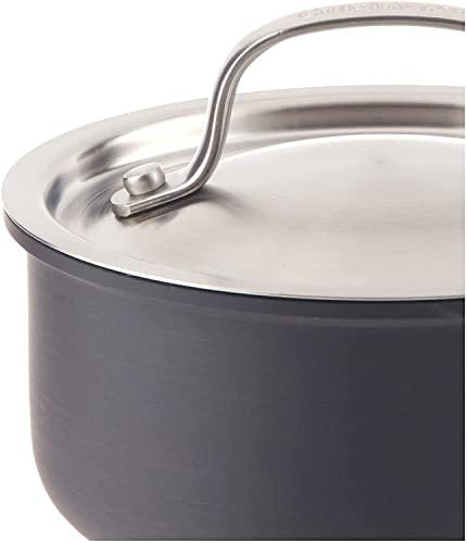 Black/Stainless Hard-Anodized Nonstick 1-Quart Saucepan with Cover A26286