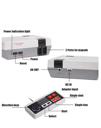 AV Classic Mini Video Game Console Built-in with 620 Games Dual Players Mode with 2 Controllers J25516