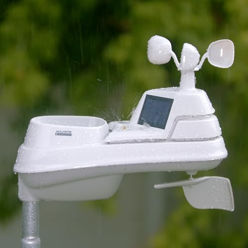Weather Station with Rain Gauge, Wind Speed/Direction, Indoor Outdoor Thermometer, Wireless Outdoor Sensor, HD Display with Barometer V6619