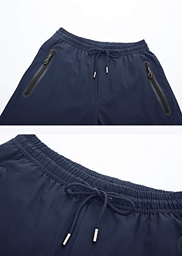 Mens Quick Dry Lightweight Joggers Athletic Pants with Zipper Pockets V66555