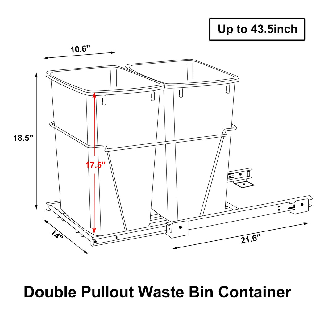Dual 35Qt Pullout Trash Can A507