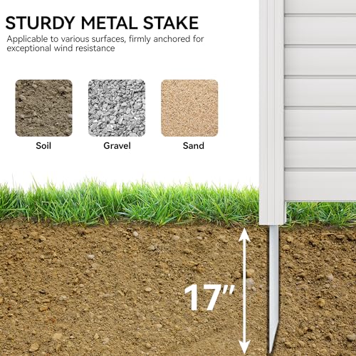 50"W X 50"H Vinyl Air Conditioner Fence Privacy Screen with Metal Stakes (2 Panels) L9847