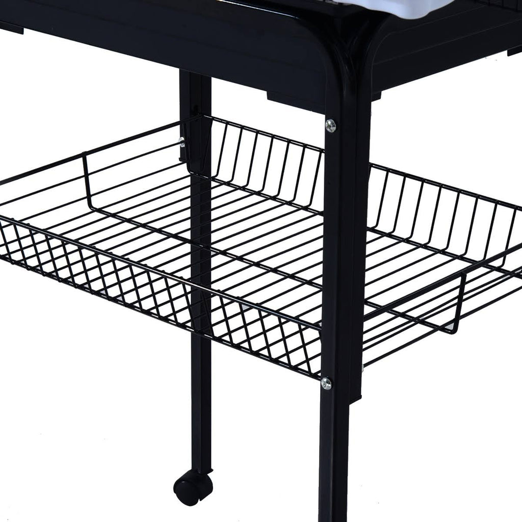 Black Metal Bird Cage with Rolling Stand N9743