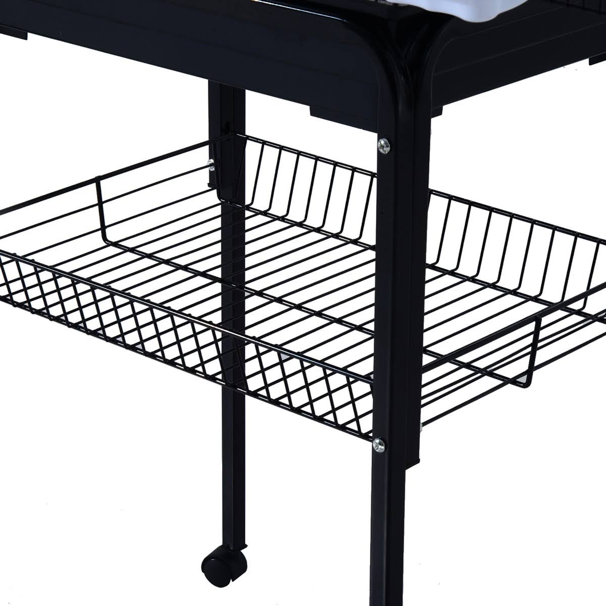 Black Metal Bird Cage with Rolling Stand N9743