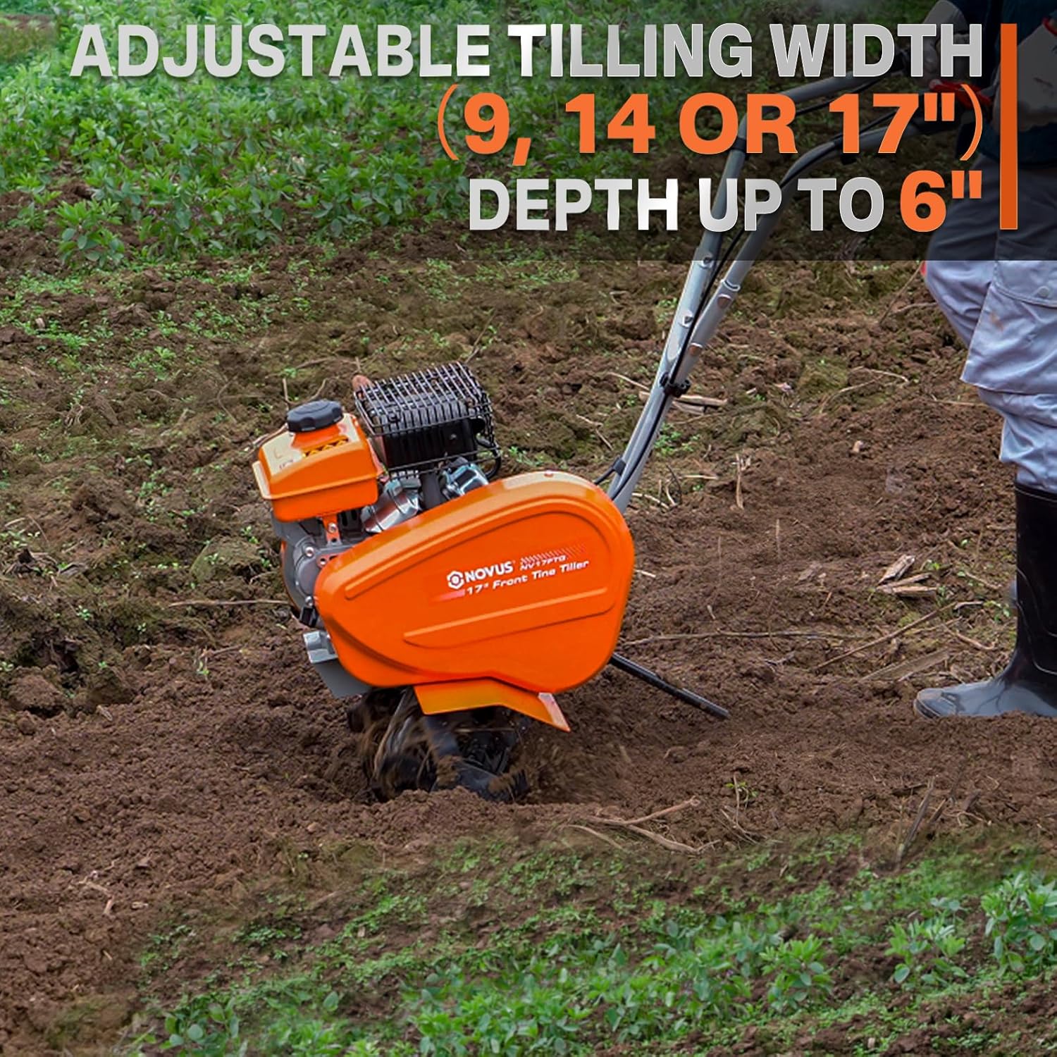 17-Inch Gas Tiller, 79 cc 4-Cycle Gas Engine, Forged Steel Tines S12016