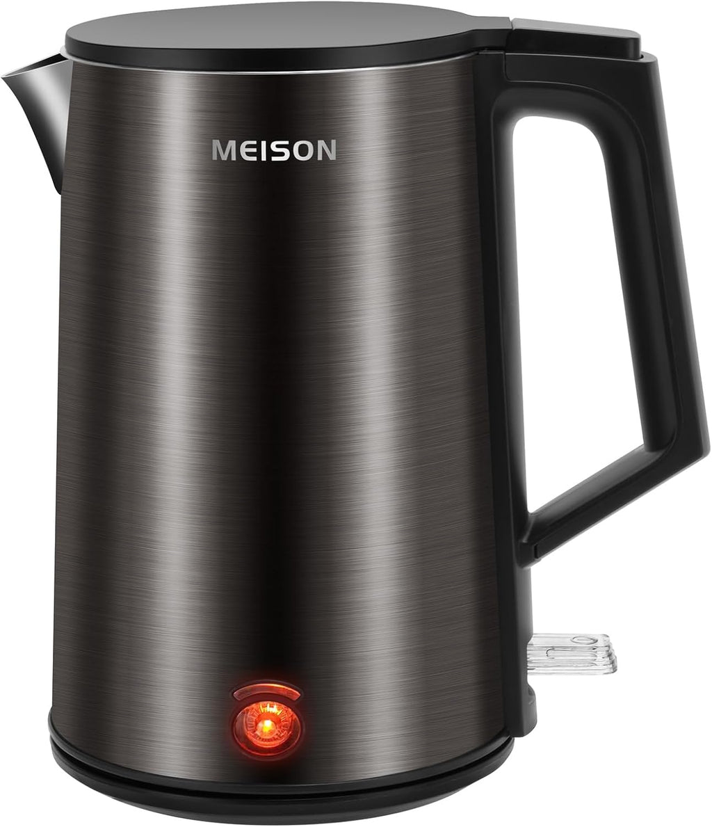 Blue 1.0L Double Wall Stainless Steel Electric Kettle X403535