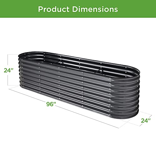 Charcoal Outdoor Metal Raised Garden Bed J814435