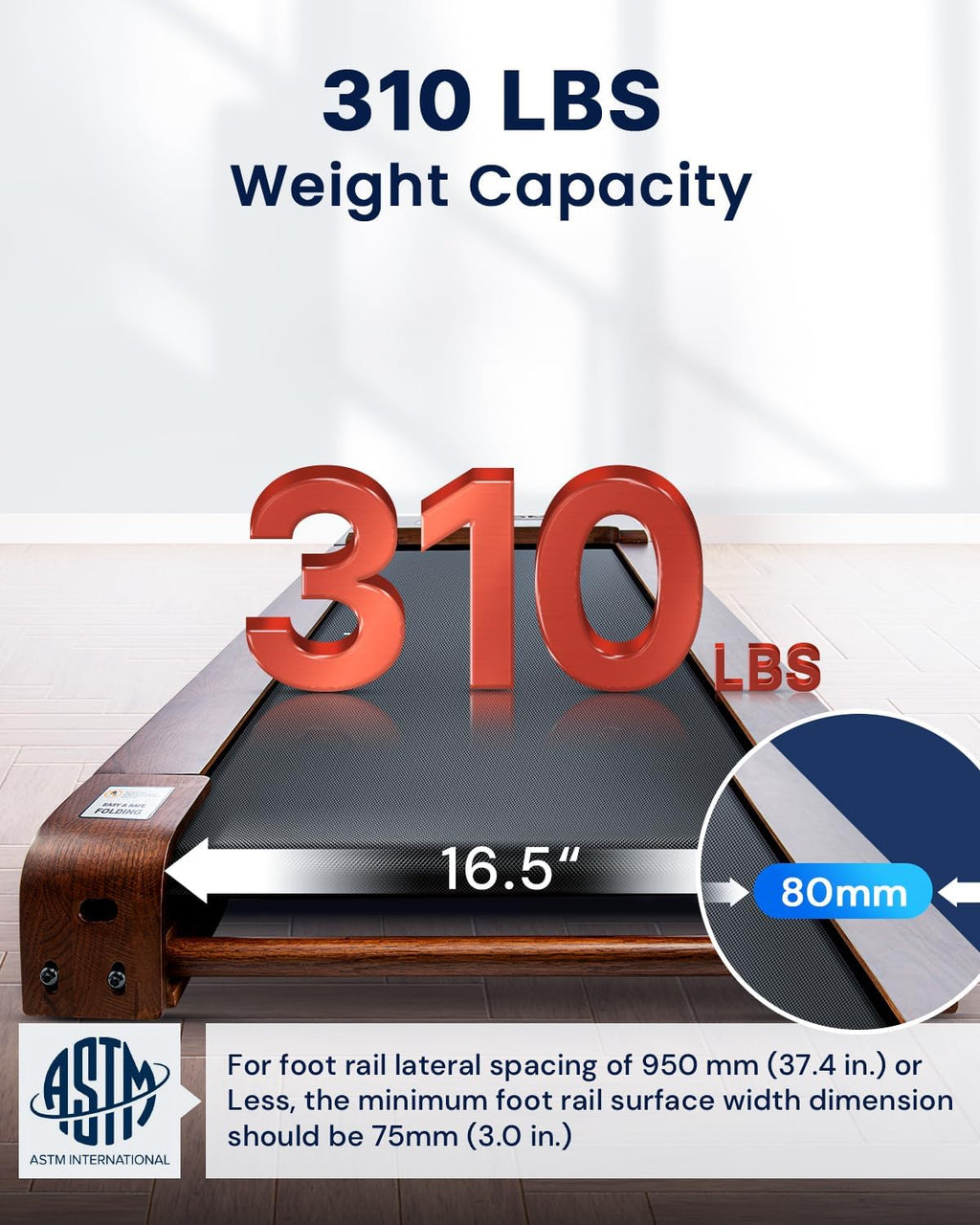 Under Desk Treadmill with Remote Control 310 lb Capacity LED Display N600367
