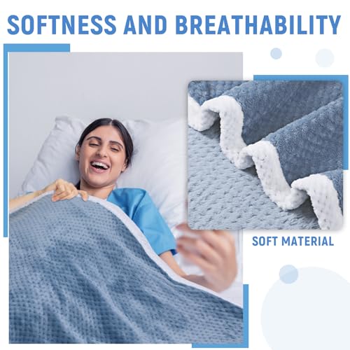 4 Pcs Hospital Bed Sheets Set, Soft Knitted Standard Sheets, Blue O75514