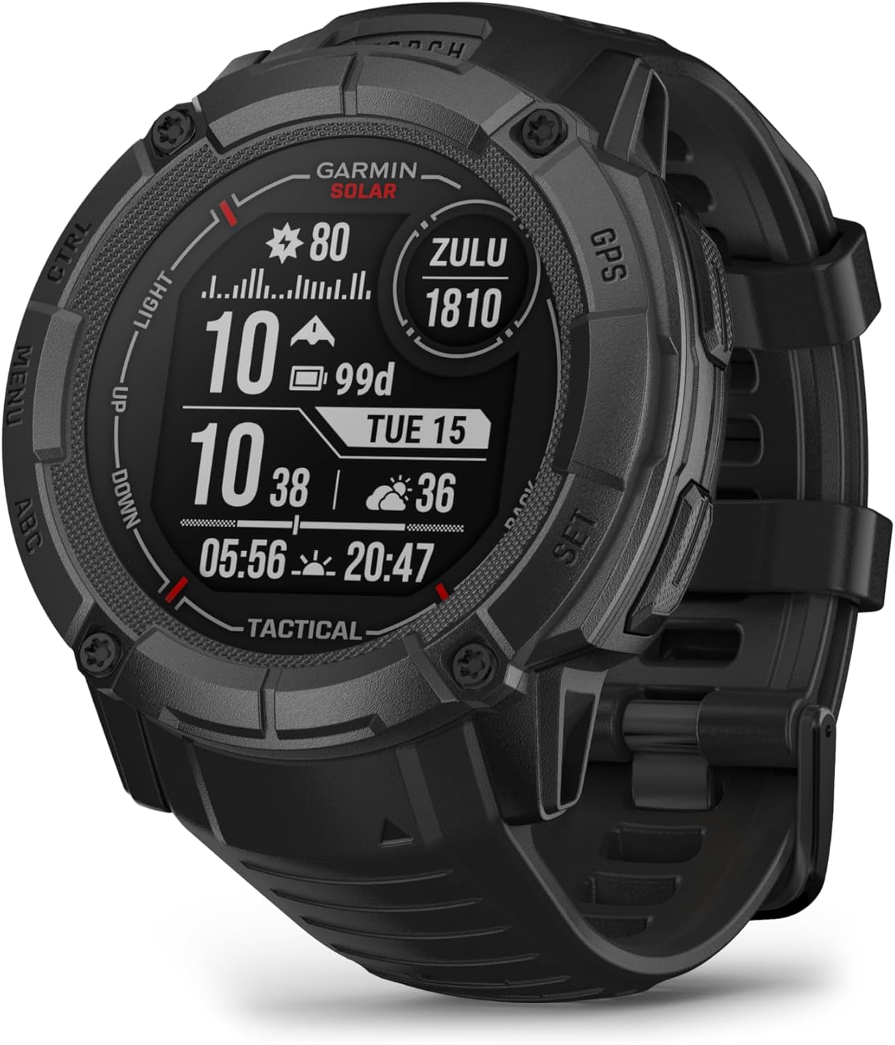 Rugged Outdoor GPS Smartwatch with Solar Charging Capability X7963