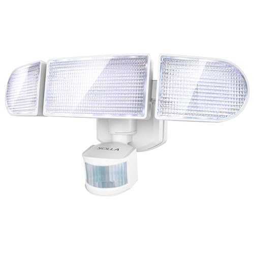 White 3-Head LED Flood Light, 1800LM, 5000K, IP65 Waterproof, Battery Operated U460