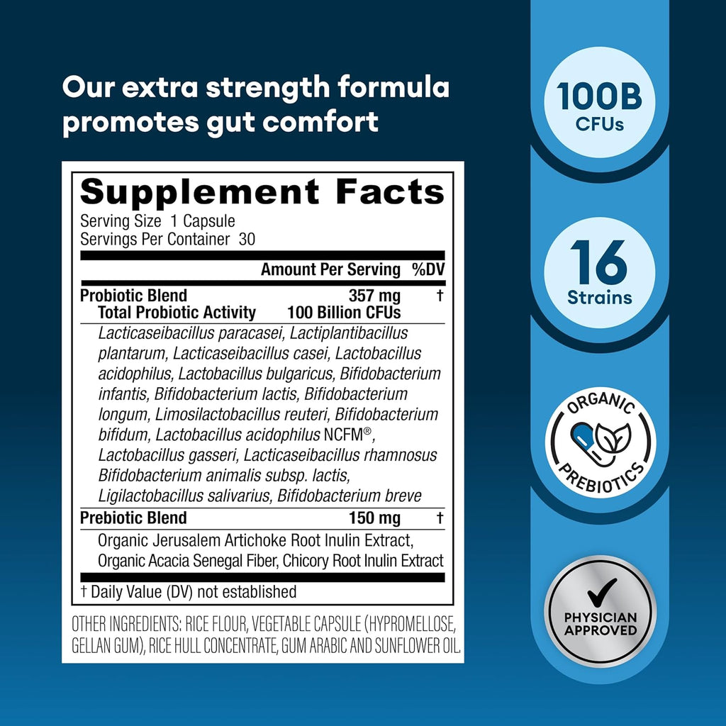 100 Billion Advanced Probiotic with Organic Prebiotics J6675