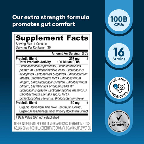 100 Billion Advanced Probiotic with Organic Prebiotics J6675