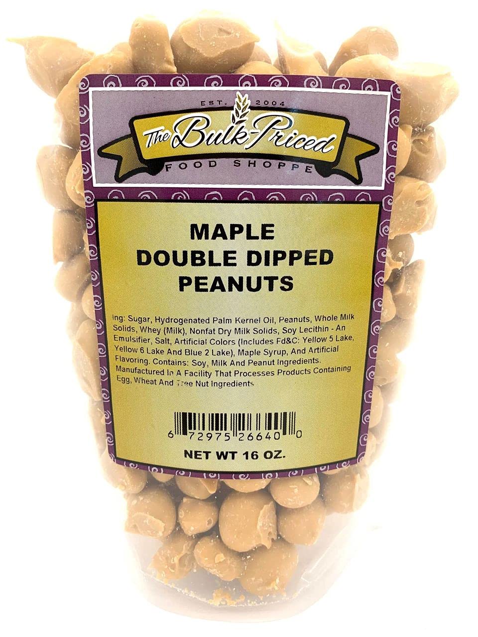 Maple Double Dipped Peanuts, 1 lb. Resealable Zip Lock Stand Up Bag I1746