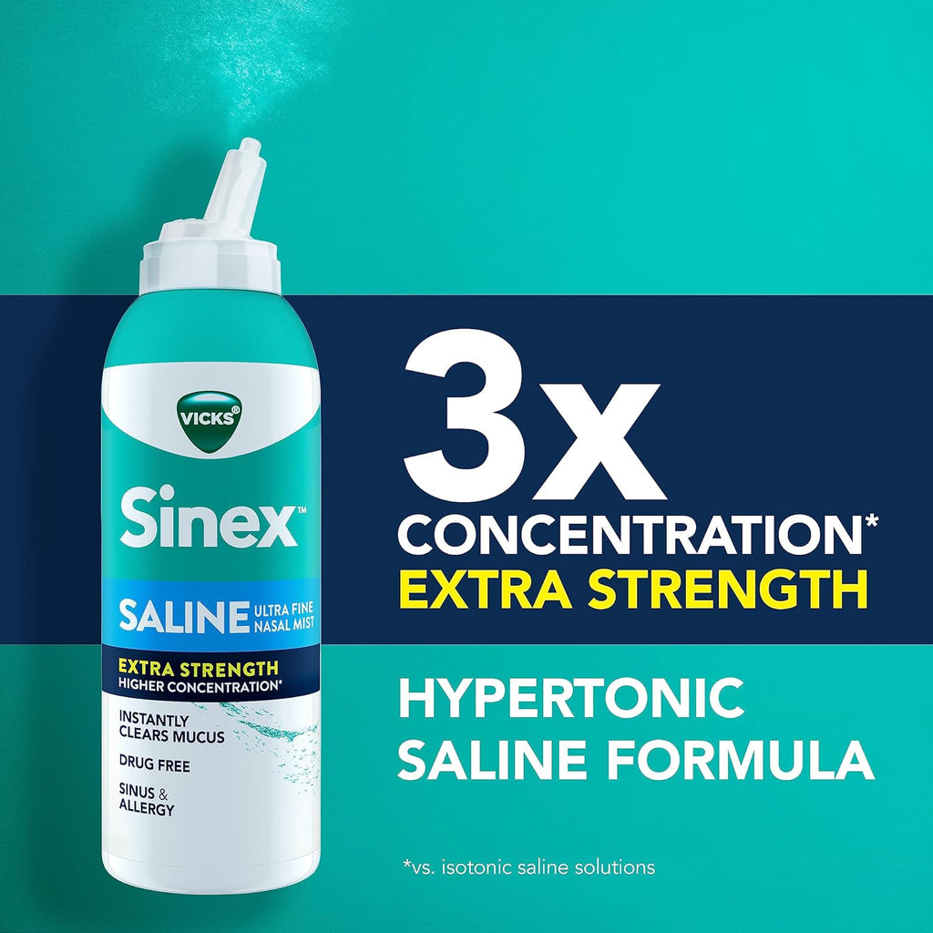 Extra Strength Nasal Spray, 3X Concentrated Drug Free Ultra Fine Mist, 5 OZ x 2 P883113